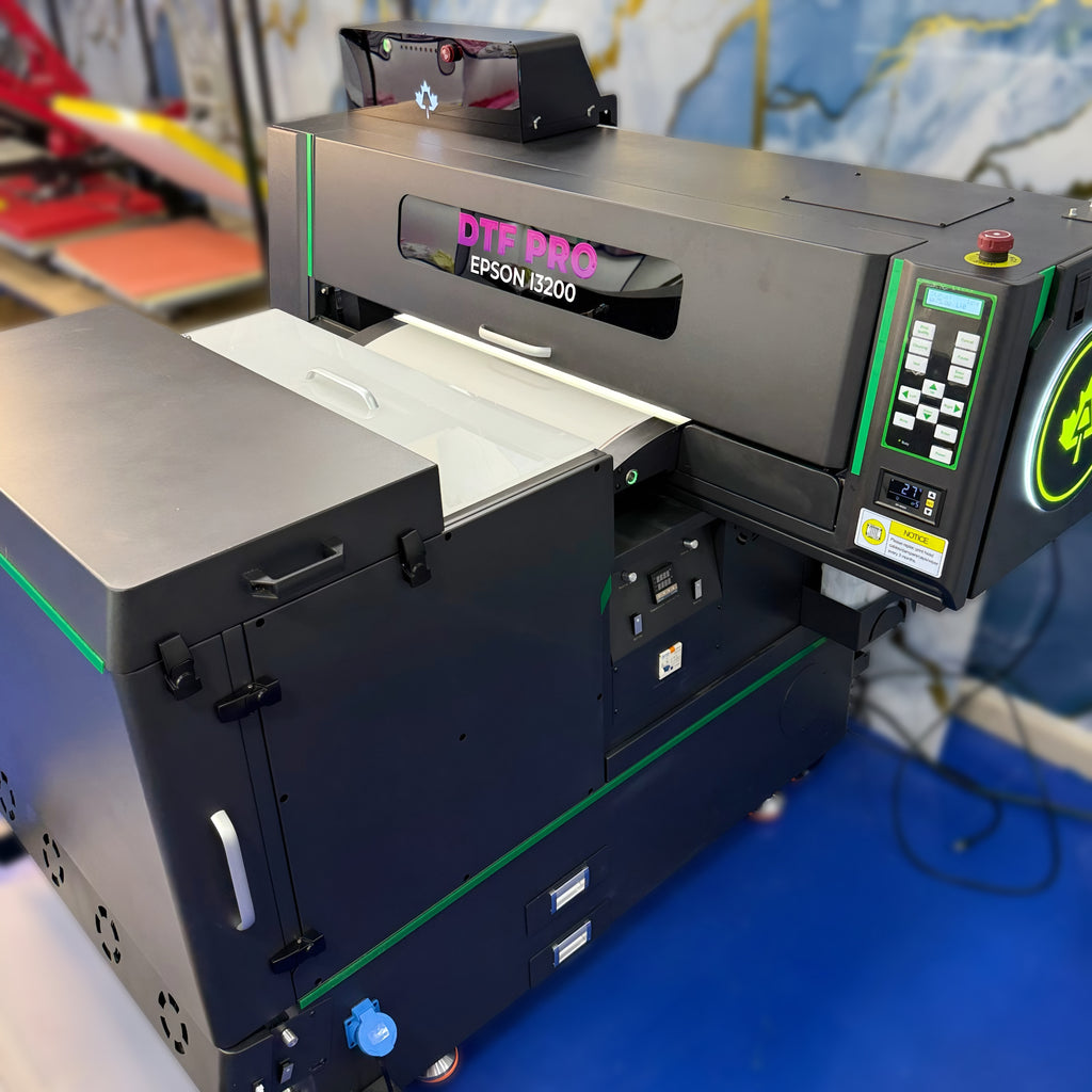 Plotter de Impresion DTF PRO doble cabezal i3200, horno integrado, impresion profesional para camisetas y textiles personalizados en colombia