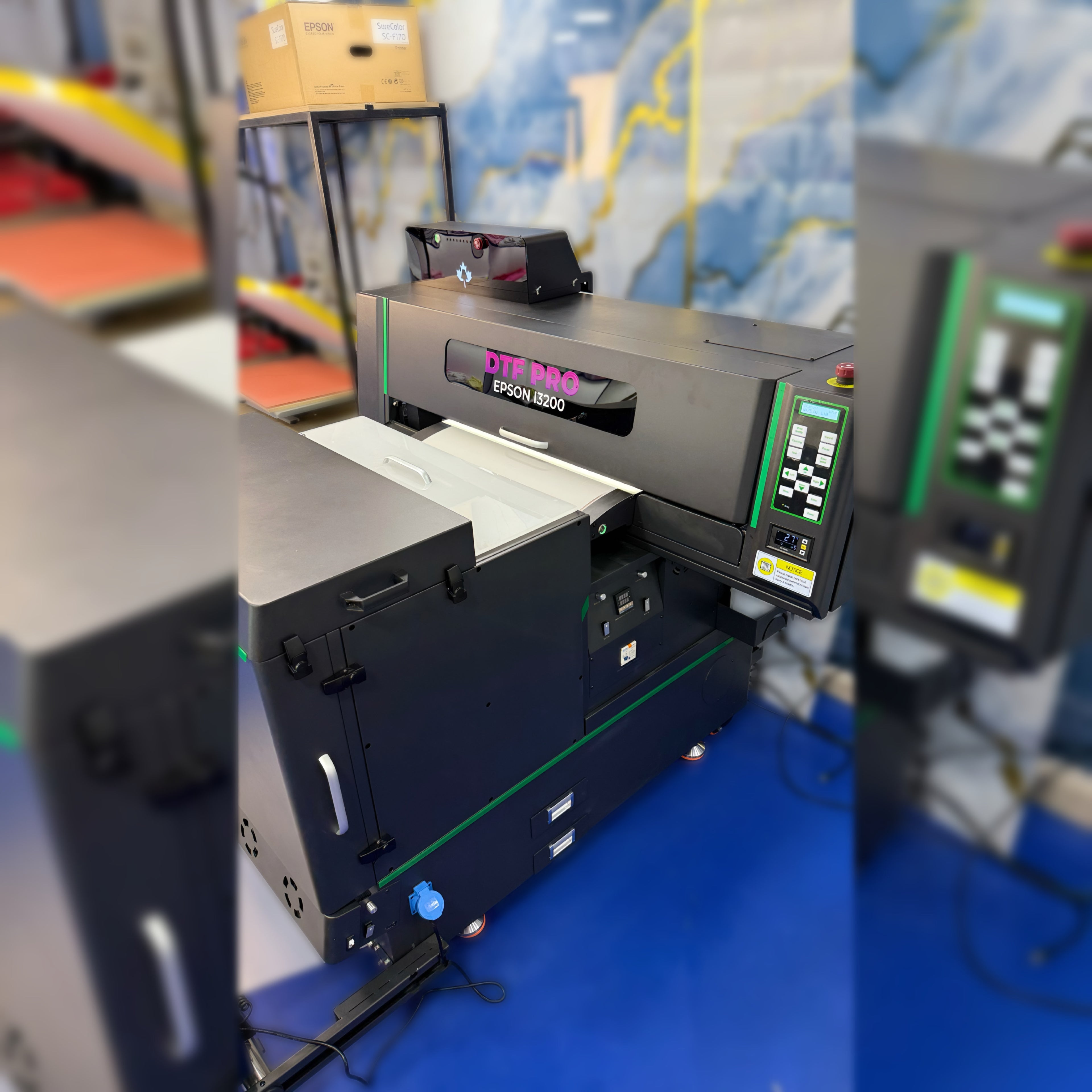 Plotter de Impresion DTF PRO doble cabezal i3200, horno integrado, impresion profesional para camisetas y textiles personalizados en colombia